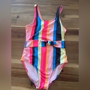 Art Class Target Girls One Piece Striped Swimsuit Bathing Suit, size XL